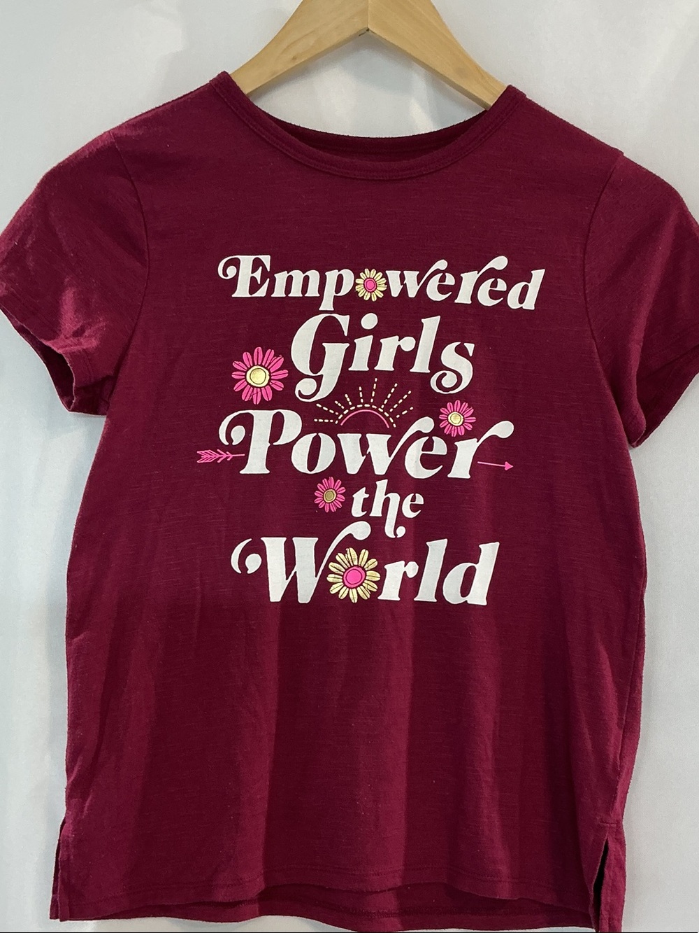 Mudd Burgundy Graphic 'Empowered Girls Power the World' Tee